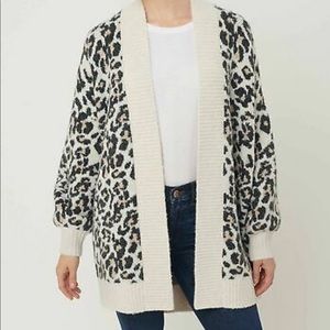 NWT Loft Leopard Open Cardigan